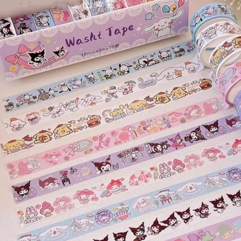 Set 10 Washi Tape Sanrio Characters