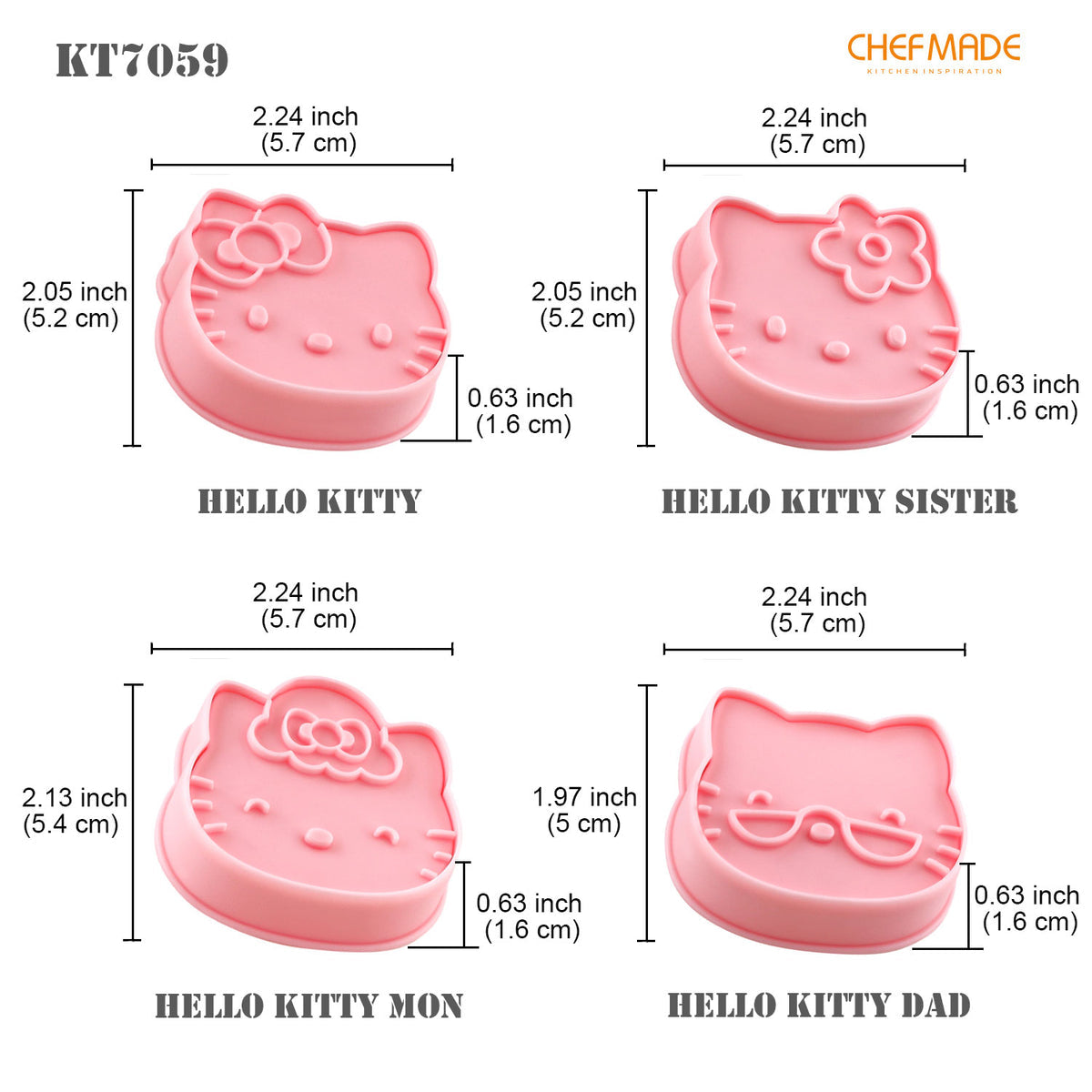 Set De Cortadores de Galleta Hello Kitty